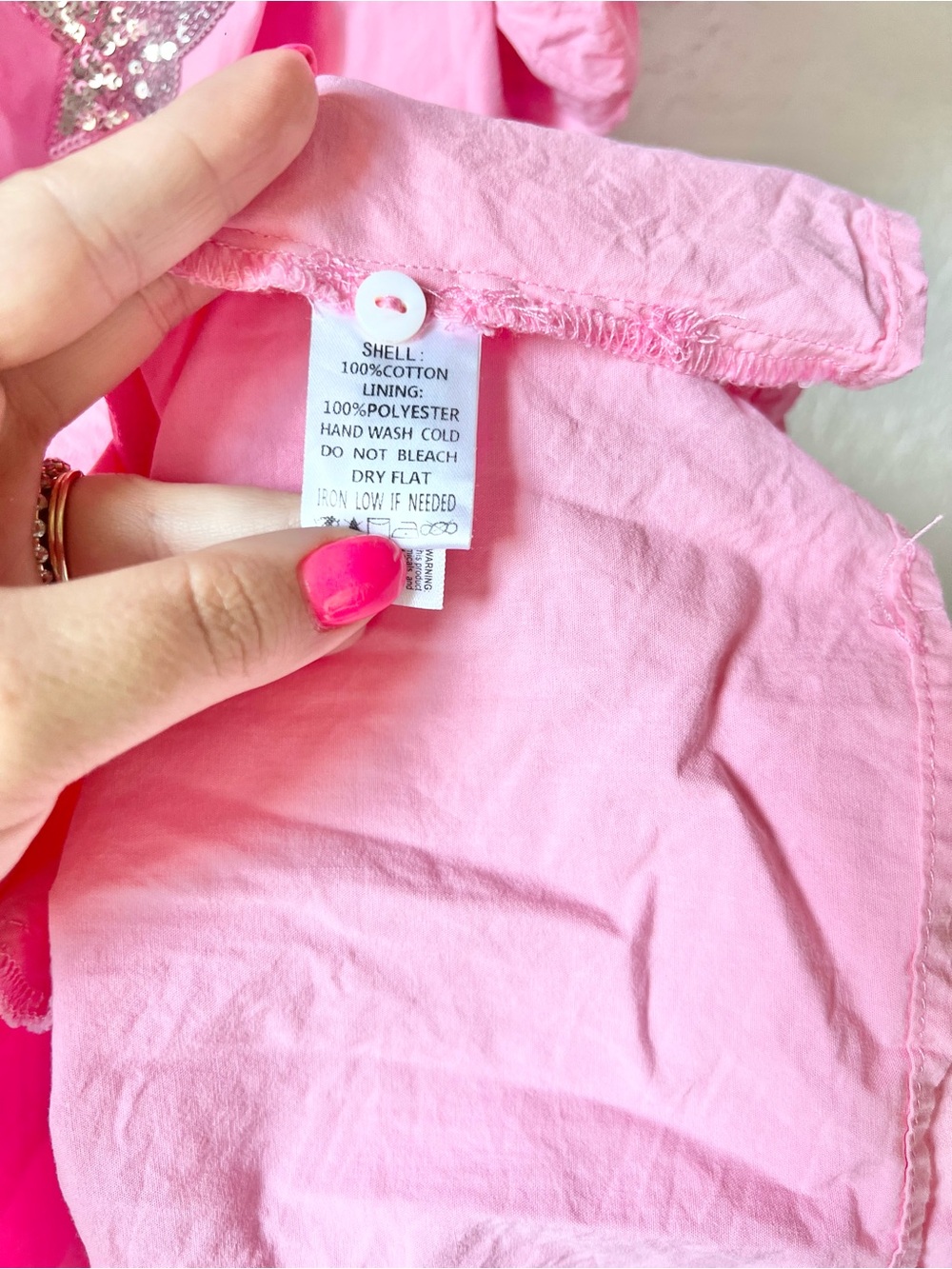 Peach Love California Pink Tiered Star Sequin Dress Sz S - Picture 5 of 8